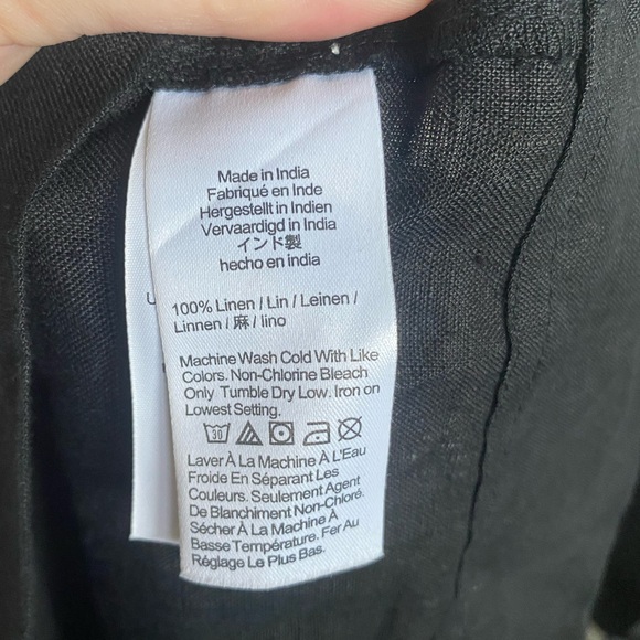 J.Crew Square Neck Button Front Linen Top Boho Preppy Summer Black Size 2X - Picture 7 of 7